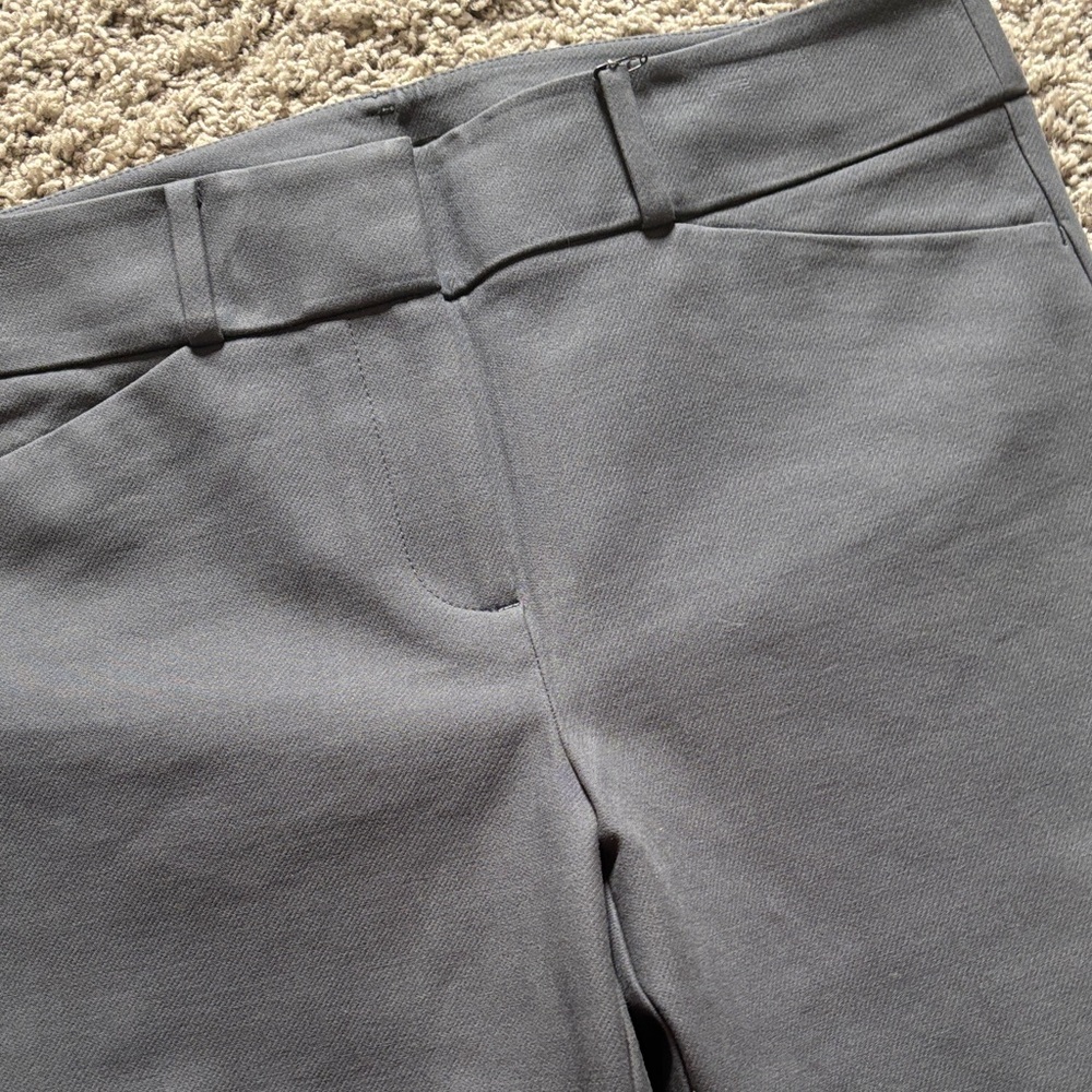 LOFT Marisa Slate Gray Tailored Straight-Leg Pants - Picture 3 of 14